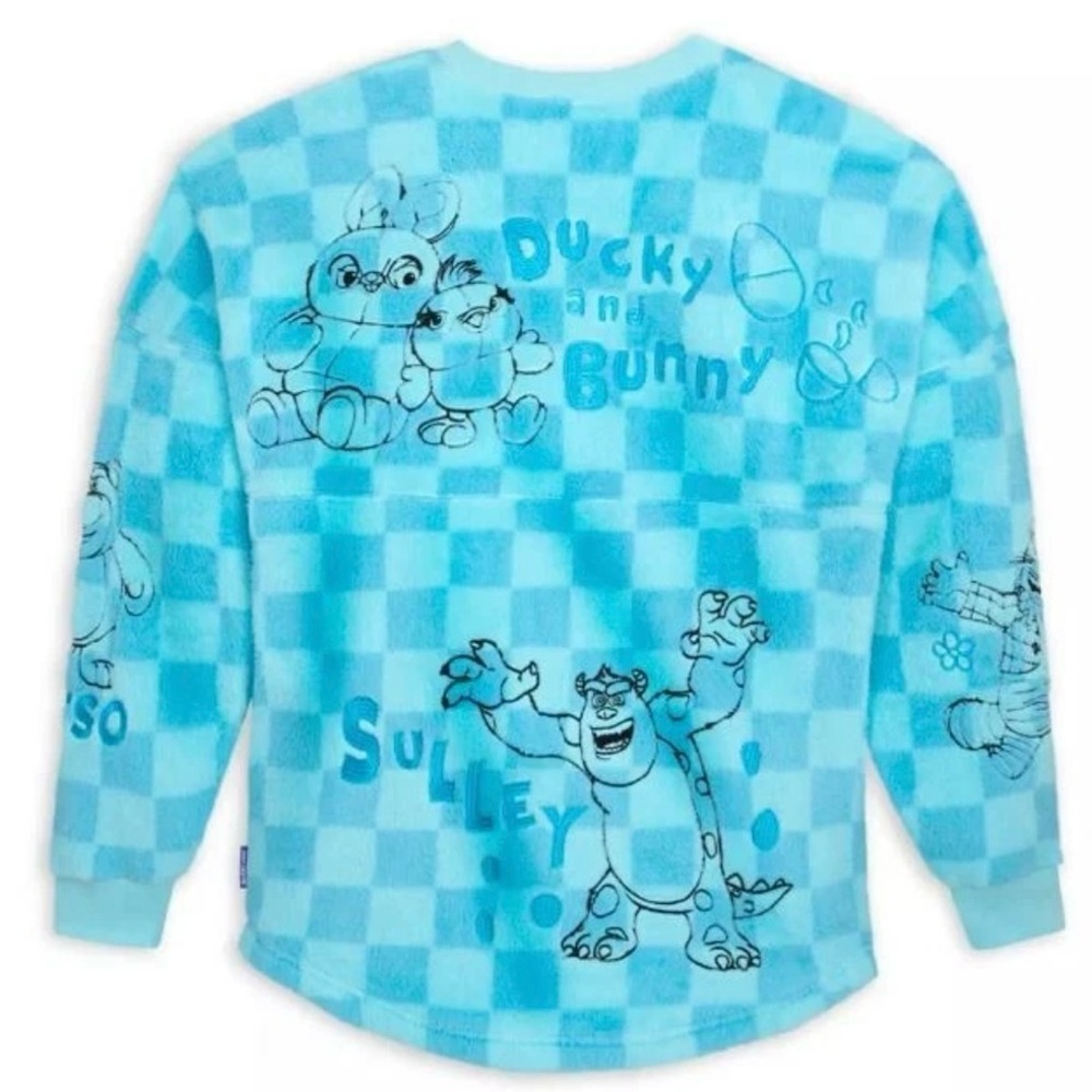 Rare Disney Pixar fuzzy Spirit Jersey in blue size small